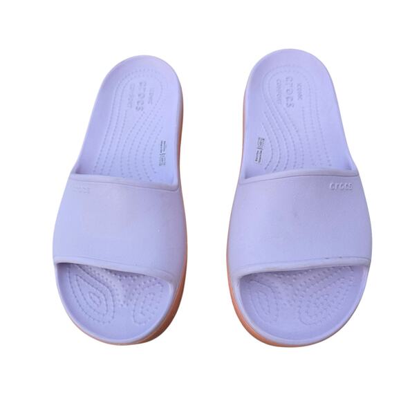 Crocs Crocband Womens Size 9 Platform 205631 Slides Sandals Lavender Slip On - Picture 3 of 11